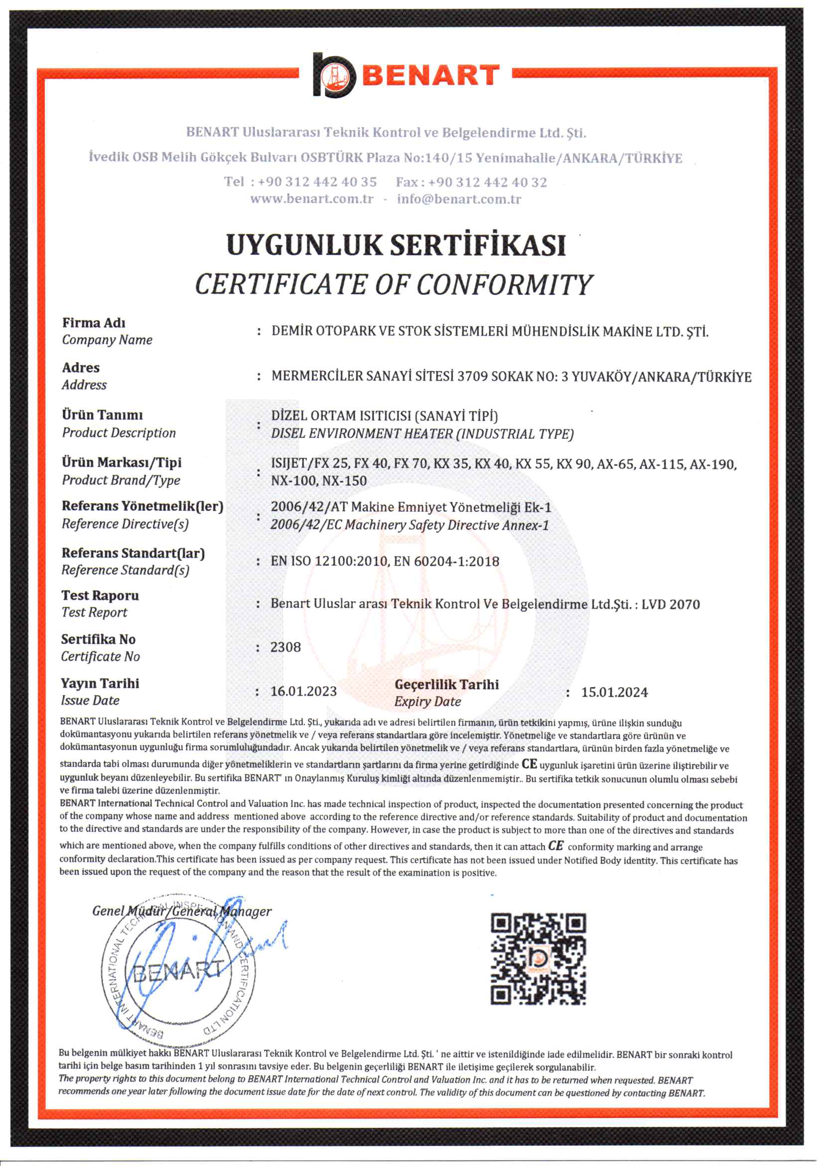 UYGUNLUK SERTİFİKASI -2 
